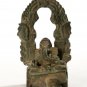Seated 19th Century Antique Enthroned Bronze Ganesha Statue - 7cm/3"