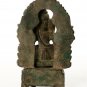 Seated 19th Century Antique Enthroned Bronze Ganesha Statue - 7cm/3"
