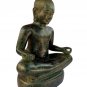 Antique Khmer Style Seated Bronze Meditation Jayavarman VII Statue - 30cm/12"