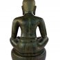 Antique Khmer Style Seated Bronze Meditation Jayavarman VII Statue - 30cm/12"