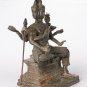 Antique Thai Style Bronze Brahma - Hindu God Creation - 28cm/11"