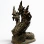 Antique Thai Style Bronze Protective Naga, Snake or Serpent Statue - 25cm/10"