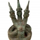 Antique Thai Style Bronze Protective Naga, Snake or Serpent Statue - 33cm/13"