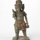 Antique Thai Style Bronze Standing Ganesha Statue with Umbrella - 38cm/15"