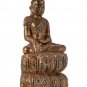 19th Century Antique Wood Burmese Ava Enlightenment Buddha Statue - 65cm/26"