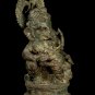 19th Century Antique Seated Chola Style Ganesha Statue with Baby Ganesh-39cm/15"