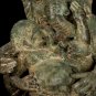 19th Century Antique Seated Chola Style Ganesha Statue with Baby Ganesh-39cm/15"