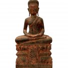 Antique Khmer Style SE Asia Seated Wood Meditation Buddha Statue - 85cm/34"