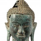 Antique Thai style Mounted Bronze Buddha Head Statue - 32cm/13"