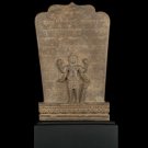 Antique 11th-13th Century Baphuon Style Stone Stele Vishnu Statue - 43cm/17"