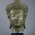 Beautiful Antique Style Green Thai Bronze Sukhotthai Buddha Statue - 31cm/12"