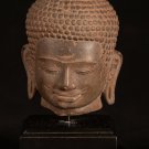 Antique Phnom Da Style Sandstone Vishnu Head - Protector & Preserver - 23cm/9"