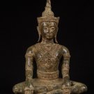 Antique Thai Style Ayutthaya Double Enlightenment Buddha Statue - 44cm/17"