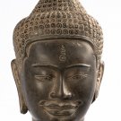 Antique Khmer Style Black Stone Shiva Head Statue - The Destroyer - 38cm/15"