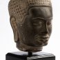 Antique Khmer Style Black Stone Shiva Head Statue - The Destroyer - 38cm/15"