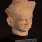 Antique Baphuon Style Sandstone Vishnu Head - Protector & Preserver - 20cm/8"
