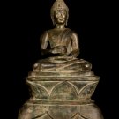 Large Antique Laos Style Bronze Charity Gautama Buddha Statue - 64cm/25"