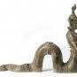 Antique Thai Style Bronze Female Deity with Naga Tail Statue - 39cm/16"