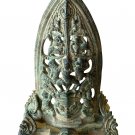 Antique Thai Style Bronze Vishnu & Garuda Temple Panel Statue with Naga -14cm/6"