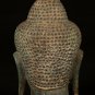 19th Century Antique Southeast Asia Thai Bronze Buddha Head Statue - 17cm/7"