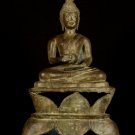 Large Antique Laos Style Bronze Charity Gautama Buddha Statue - 64cm/26"