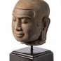 Antique Khmer Style Mounted Stone Jayavarman VII Head - 23cm/9"