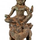 Antique Khmer Style Bronze Khmer Vishnu Statue Riding Garuda - 24cm/10"