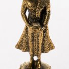 Southeast Asia Gold Thailand Brass Standing Charity Buddha Statue - 6cm/2.5"