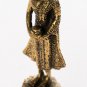 Southeast Asia Gold Thailand Brass Standing Charity Buddha Statue - 6cm/2.5"