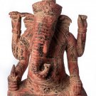 Antique Khmer Style Wood Seated Ganesha Statue - 59cm/24"