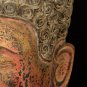 Antique Thai Style Southeast Asia Red Wood Buddha Head Statue - 49cm/19.5"