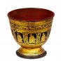 Early 20th Century Antique Burmese Shwe Zawa Lacquerware Bowl -16cm/6â Tall