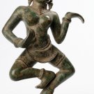 Antique Khmer Style Standing Bronze Apsara or Angel Statue - 39cm/16"