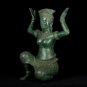 Antique Bayon Style Bronze Kneeling Female Devi Statue - 44cm/18"
