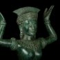 Antique Bayon Style Bronze Kneeling Female Devi Statue - 44cm/18"