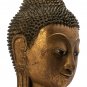 Antique Burmese Style Shan Gold Wood Buddha Head - 38cm/15"