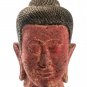 Antique Khmer Style Southeast Asia Red Wood Buddha Head Statue - 57cm/23"