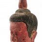 Antique Khmer Style Southeast Asia Red Wood Buddha Head Statue - 57cm/23"