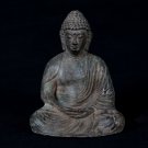 Antique Japanese Style Seated Amida Amitabha Meditation Buddha Statue - 11cm/4"