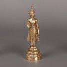 Thailand Brass Standing Sukhothai Monday Protection Buddha Statue - 11cm(4")