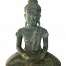 Antique Khmer Style Bronze Seated Meditation Buddha Statue - 52cm/21"