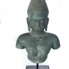 Antique Khmer Style Bronze Lakshmi / Devi Consort of Vishnu Torso - 69cm/28"