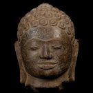 18th Century Thai Dvaravati Stone Buddha Head Statue - 26cm/10"