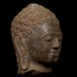 18th Century Thai Dvaravati Stone Buddha Head Statue - 26cm/10"