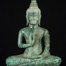 Antique Khmer Style Bronze Buddha Statue Dharmachakra Teaching Mudra 43cm/17"