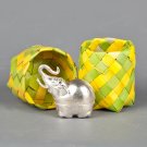 Beautiful Cambodia Silver Elephant Betel Nut Trinket Box - 4.5cm/1.75"