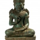 Antique Burmese Style Royal Shan Bronze Teaching Buddha Statue - 44cm/18"