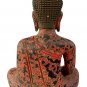 Antique Khmer Style SE Asia Wood Meditation Buddha Statue - 20cm/8"
