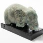 Antique Khmer Style Verdigris Bronze Abstract Elephant Statue - 21cm/8.5â Tall