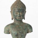 Antique Thai Style Bronze Vishnu Torso Statue - Protector & Preserver - 29cm/12"